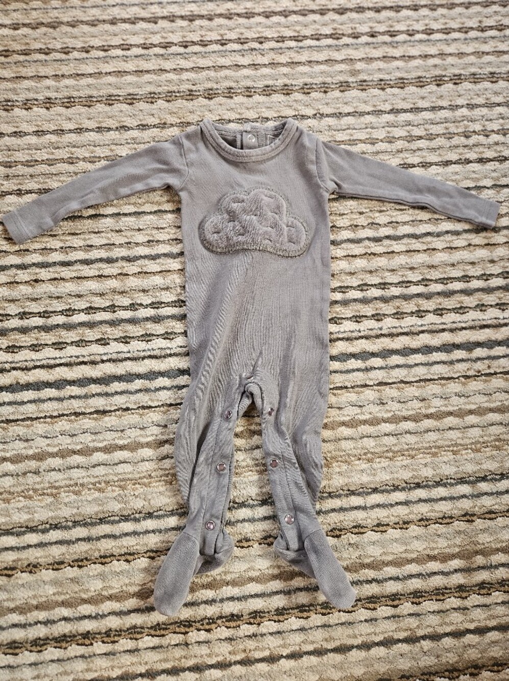 L'ovedbaby Gray Cloud Footed One-Piece